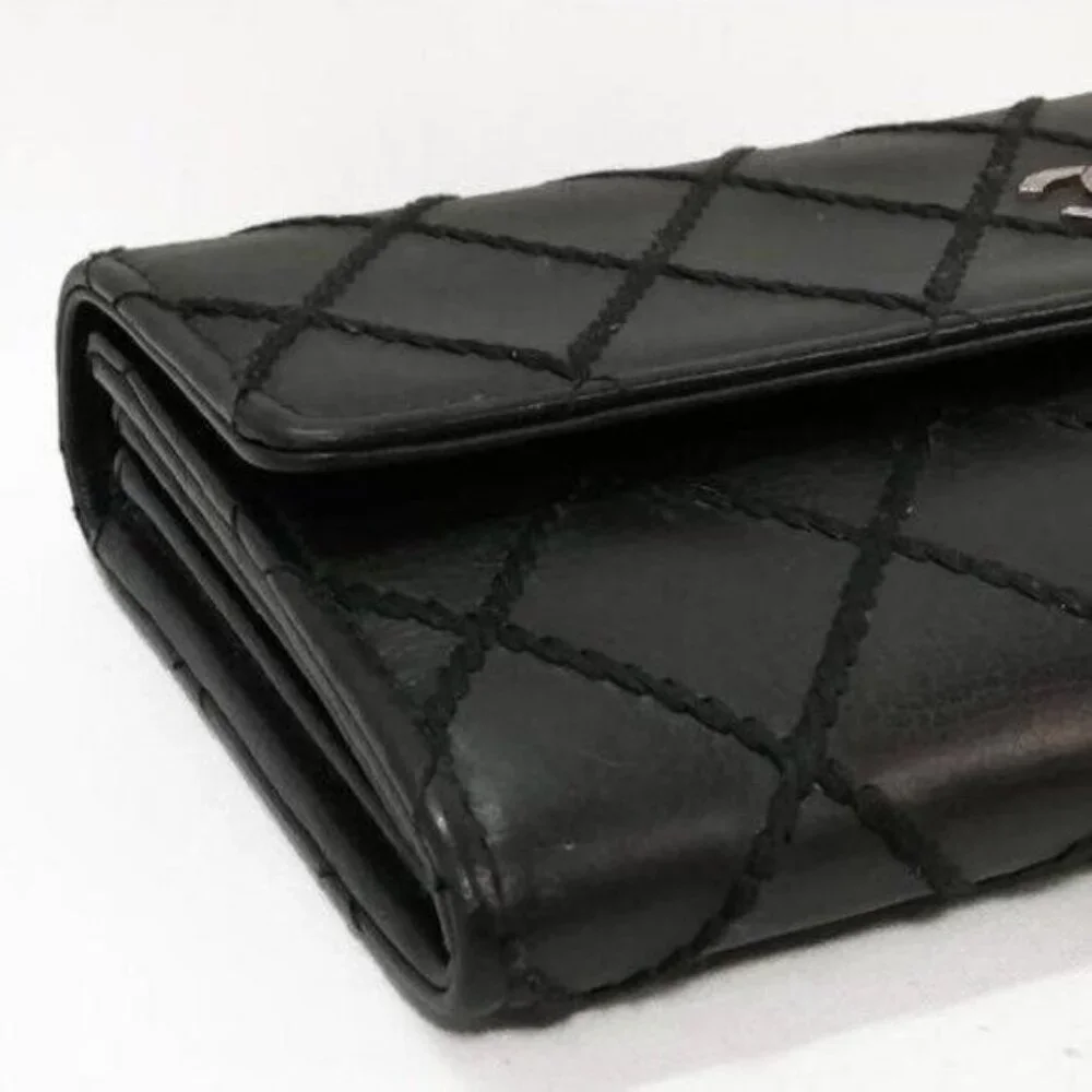 Authentic CHANEL CC Wild Stitch Lambskin Wallet on Chain Shoulder Crossbody - Picture 6 of 15